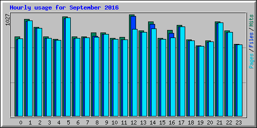 Hourly usage for September 2016